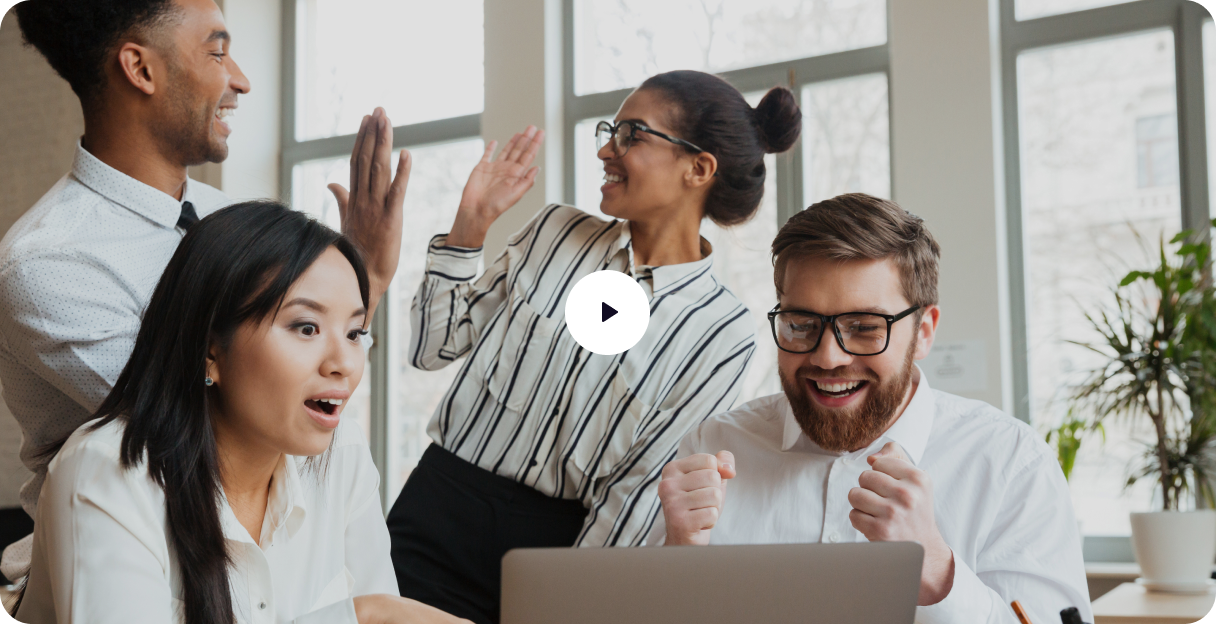 Happy people connecting with each other